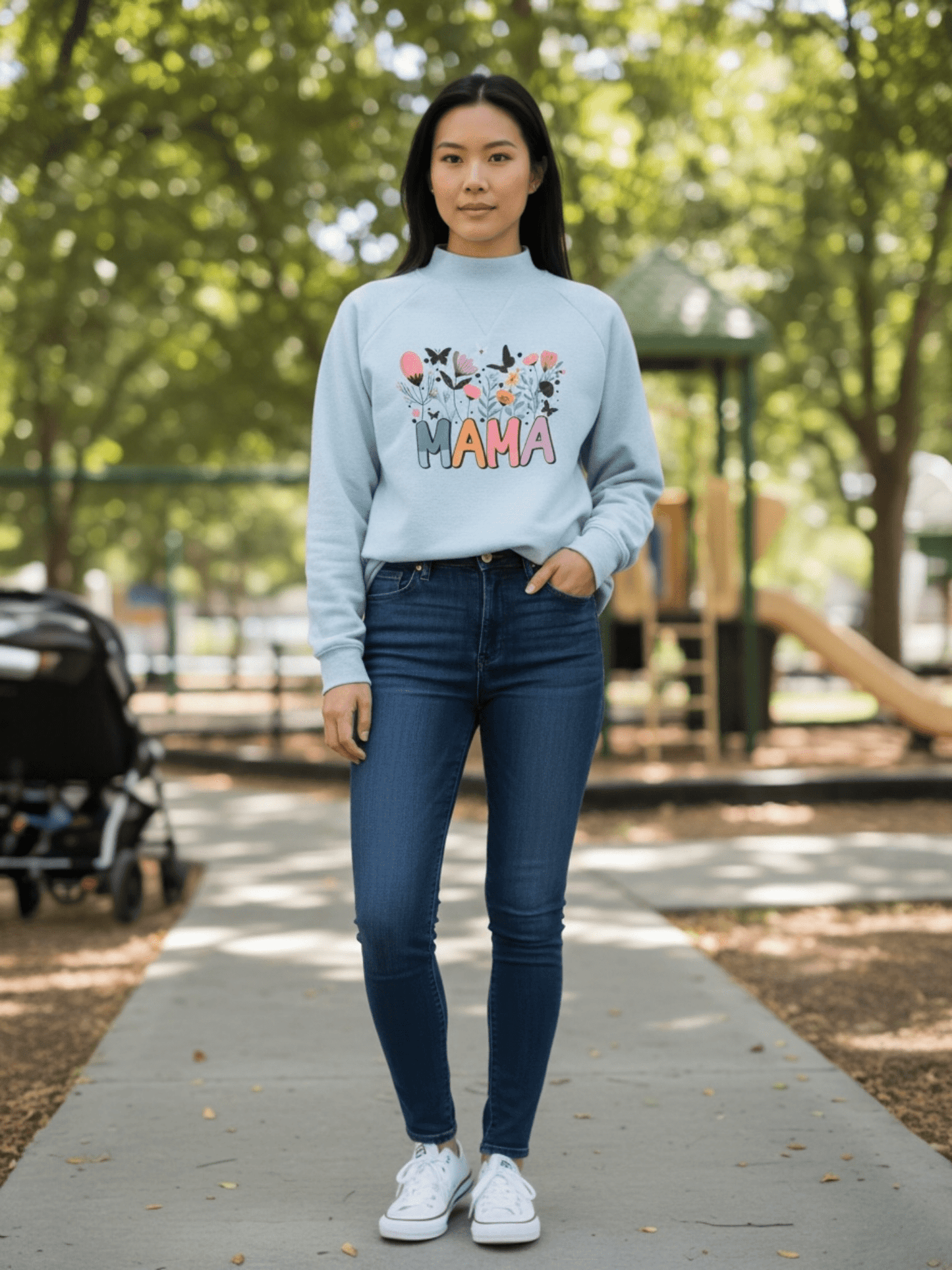 Floral “Mama” Everyday Crewneck - SuNise & Co
