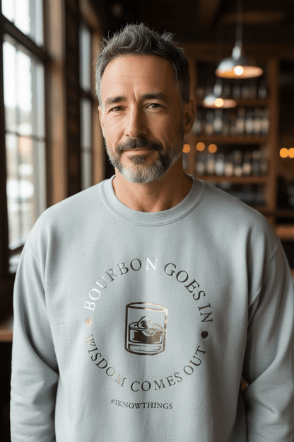 Bourbon Wisdom Crewneck – Vintage Drink Graphic Sweatshirt - SuNise & Co