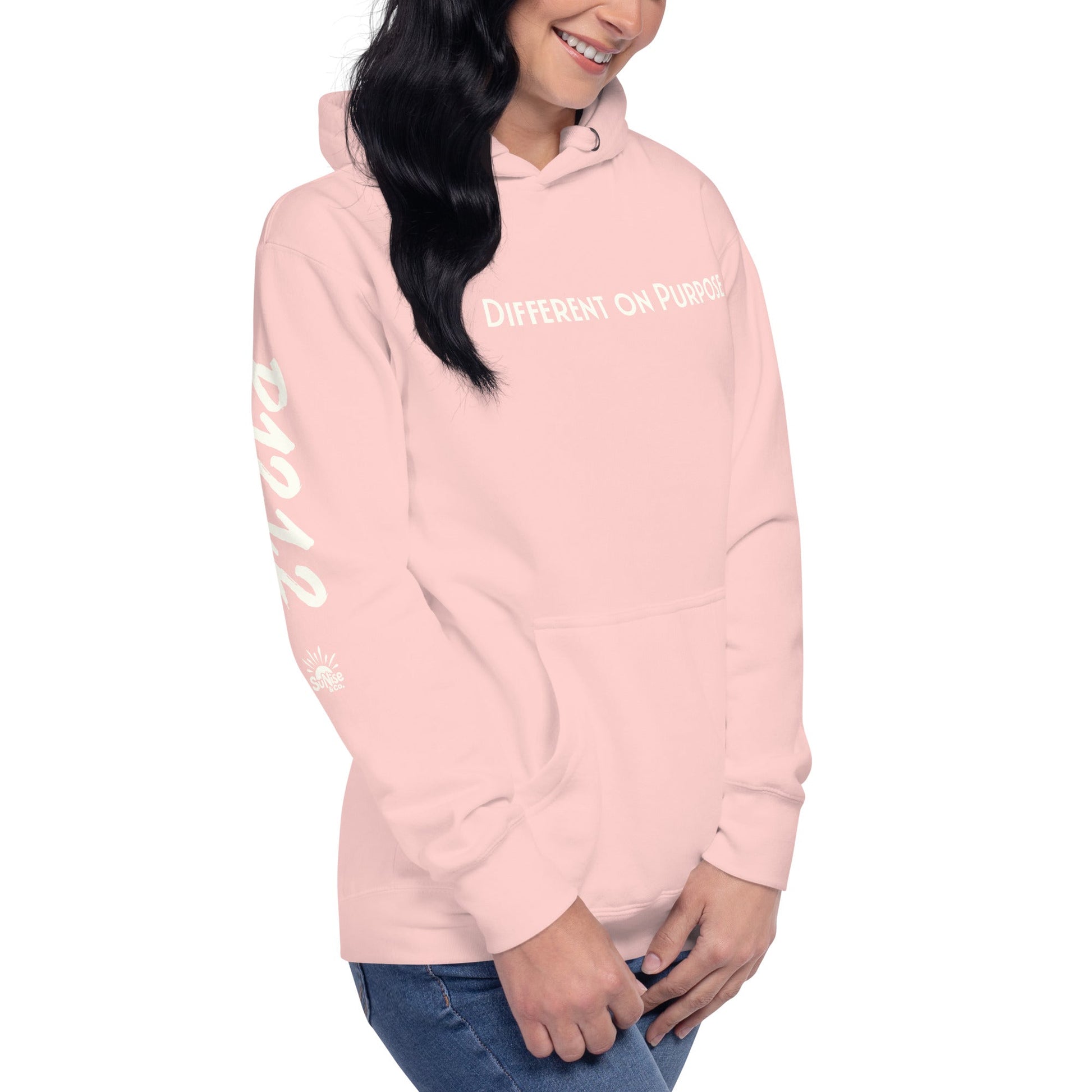 DIFFERENT ON PURPOSE Hoodie In Pink — R.12.1.2 - SuNise & Co
