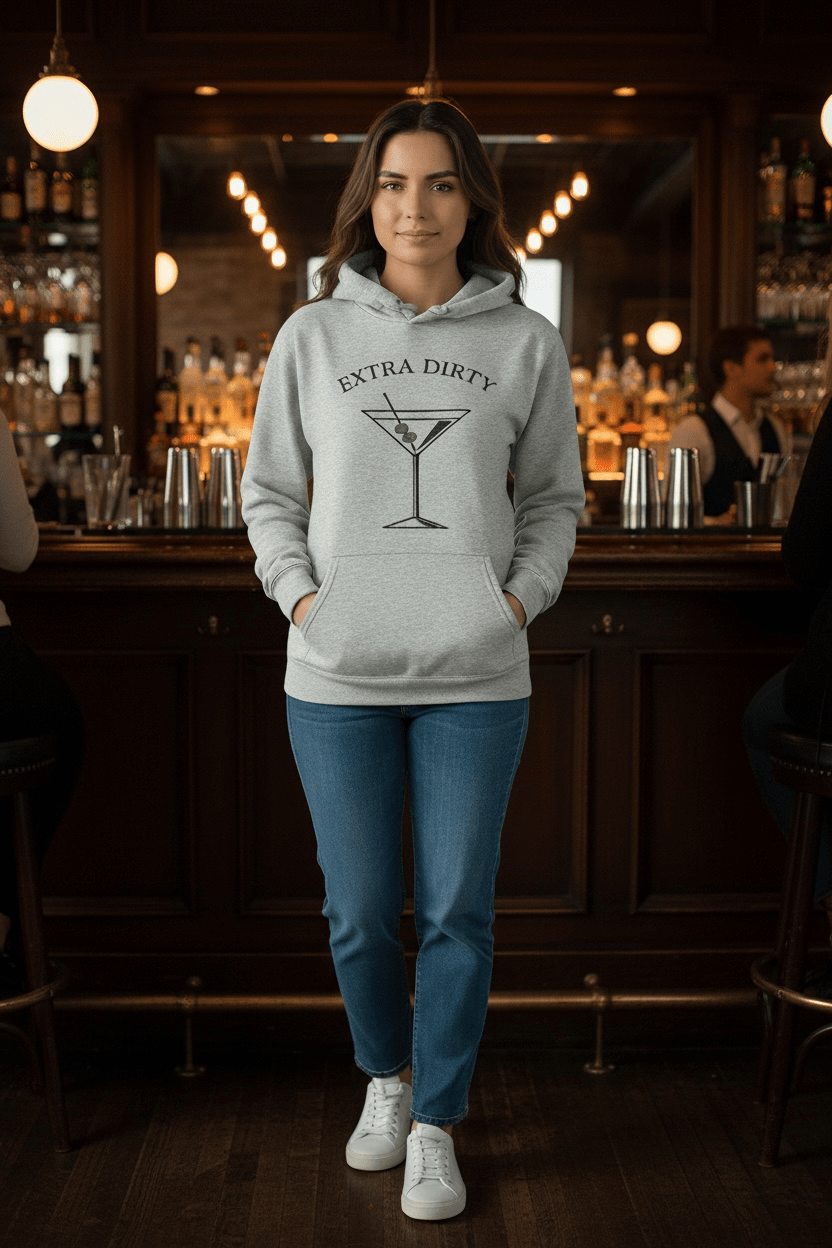 Extra Dirty Martini Hoodie – Minimal Cocktail Icon Sweatshirt - SuNise & Co