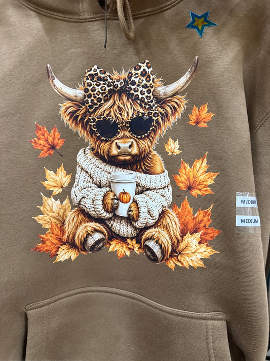 Fall Sass Highland Cow Hoodie - SuNise & Co