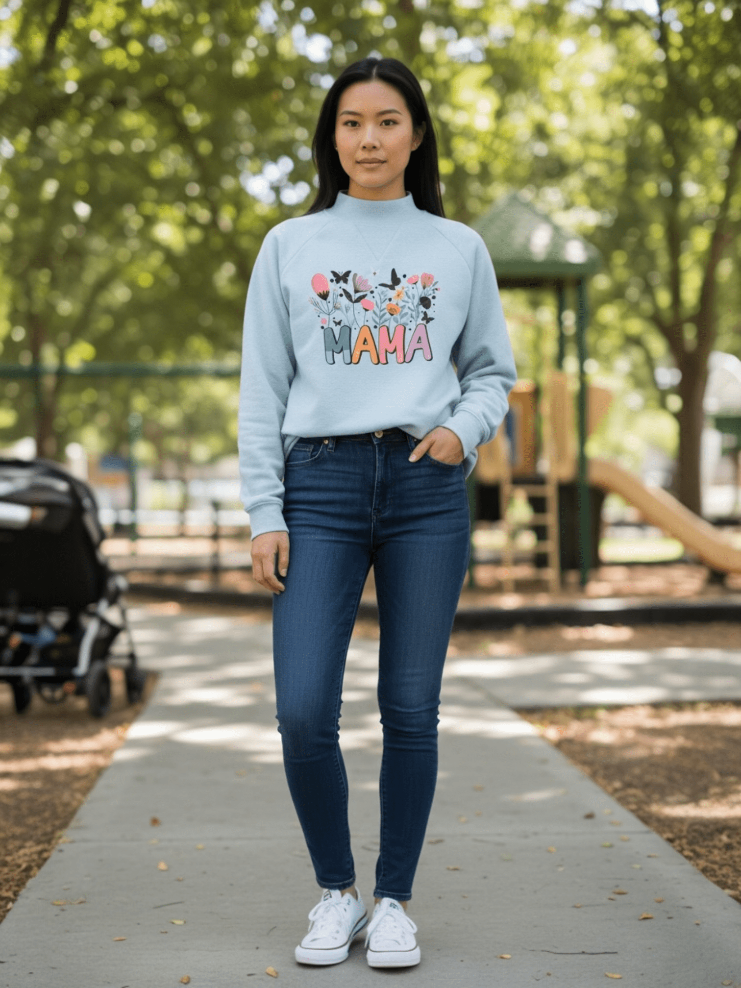 Floral “Mama” Everyday Crewneck - SuNise & Co