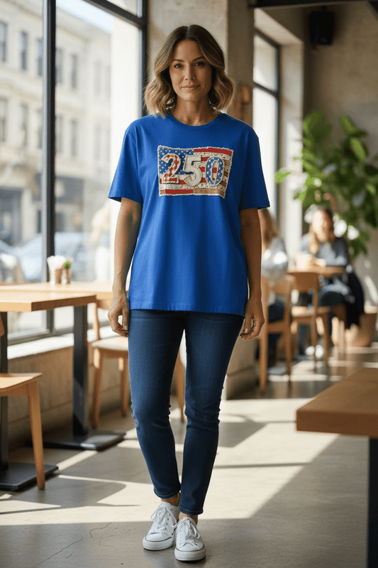 USA 250™ Tee – Patriotic Women's Anniversary Shirt - SuNise & Co